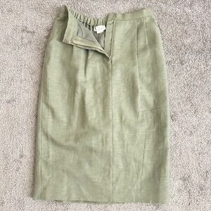 Vintage Brownstone Studio Sage Linen Skirt – Size 10 With 2 Sides Pockets